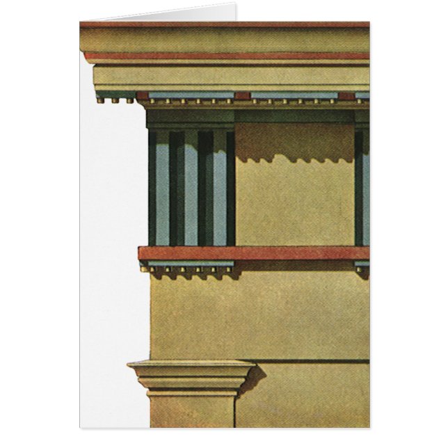 Cartão Arquitetura Clássica Vintage, Tabuleiro Temple (Frente)