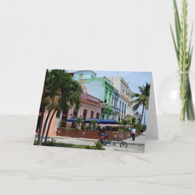 Cartão Arquitetura de Havana Cuba perto de Malecon (Frente)