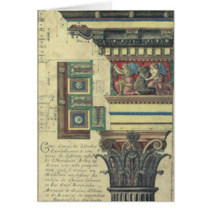 Cartão Arquitetura de safra, Coluna com Moldagem de Corni