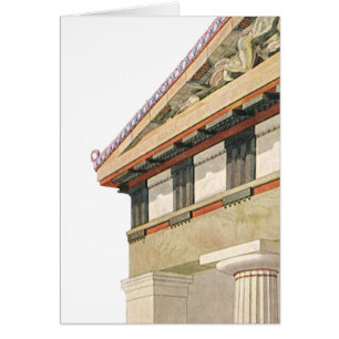 Cartão Arquitetura Grega Vintage, Templo de Athena