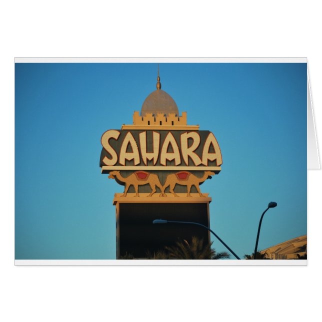 Cartão Arquitetura Landmark do Sahara de Las Vegas (Frente Horizontal)