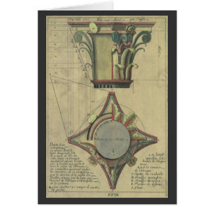 Cartão Arquitetura Vintage, Coroa de Capital Decorativa