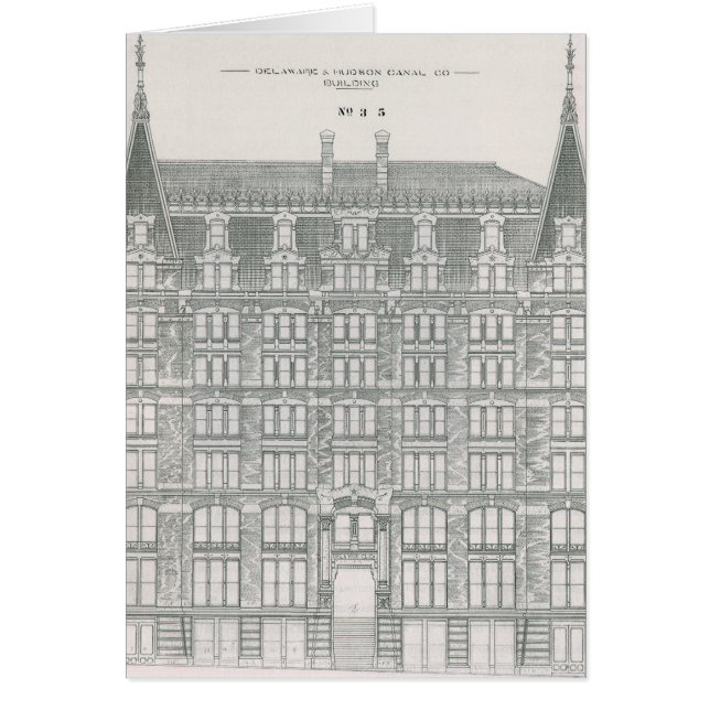 Cartão Arquitetura Vintage, Delaware & Hudson Canal Co. (Frente)