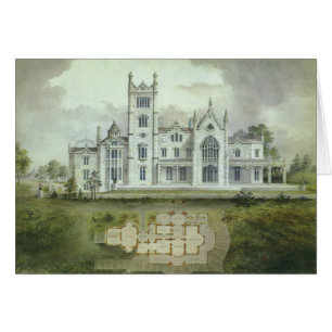 Cartão Arquitetura Vintage, Planos de Chateau Franceses