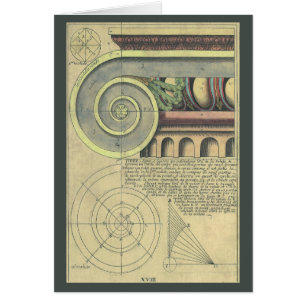 Cartão Arquitetura Vintage; Voluta Capital por Vignola