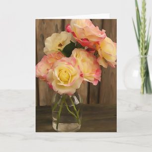 Cartão Arranjo de flor cor-de-rosa