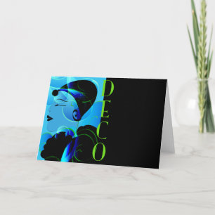 Cartão Art Déco Azul