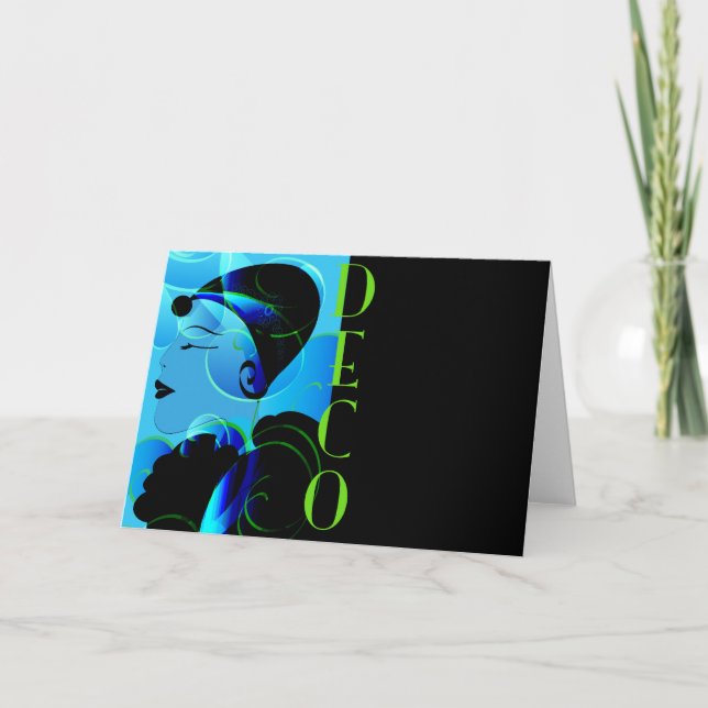 Cartão Art Déco Azul (Frente)