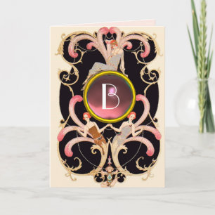 Cartão ART DECO BEAUON FASHION GEM MONOGRAM Aniversário