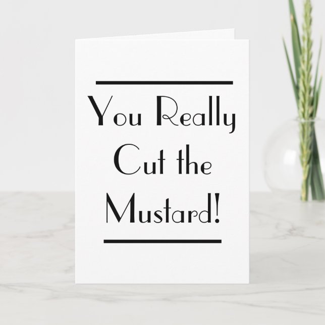 Cartão Art Deco - Corte da placa de Parabéns de mostarda (Frente)