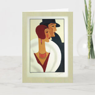 Cartão Art Deco Couple 1920s