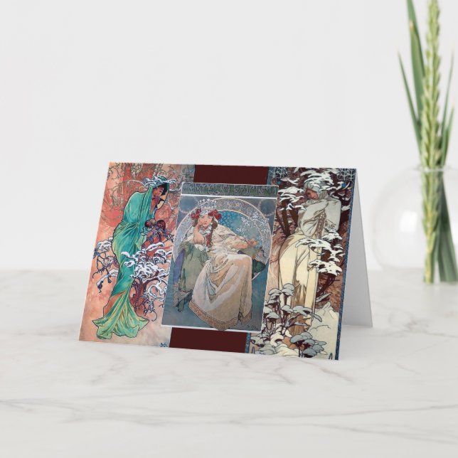 Cartão Art deco da colagem da princesa do inverno de (Frente)