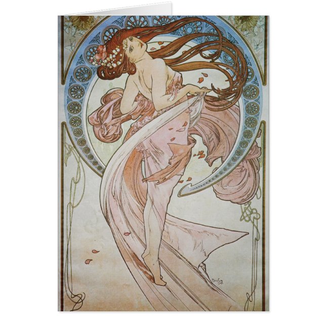 Cartão Art deco de Alphonse Mucha (Frente)