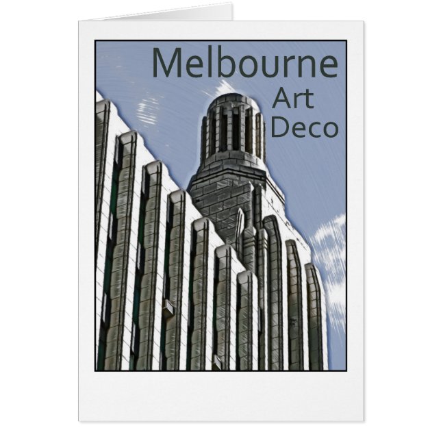 Cartão Art deco de Melbourne - construção do século (Frente)