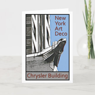 Cartão Art deco de New York - Chrysler que constrói Eagle