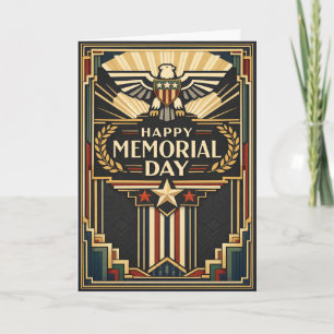 Cartão Art Deco Dia do Memorial Patriótico 