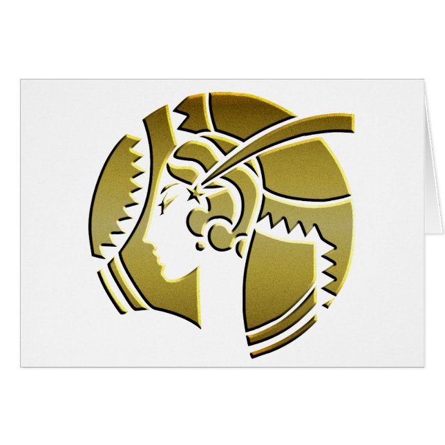 Cartão Art Deco Lady in Dourado (Frente Horizontal)
