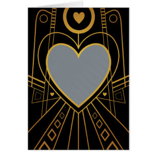 Cartão Art Deco Love Heart Border