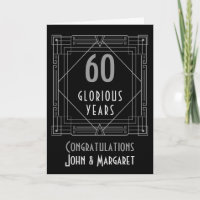 Art Deco Nomes de Aniversário 60 ou Qualquer Prata