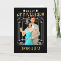 Art Deco Nomes de Feliz Aniversário em Qualquer An