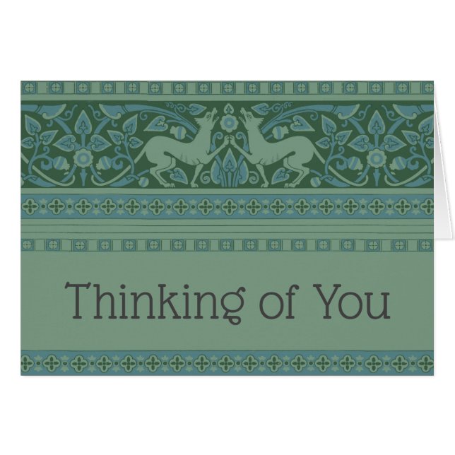 Cartão Art Deco Nouveau Cão Natureza Padrão Animal (Frente Horizontal)