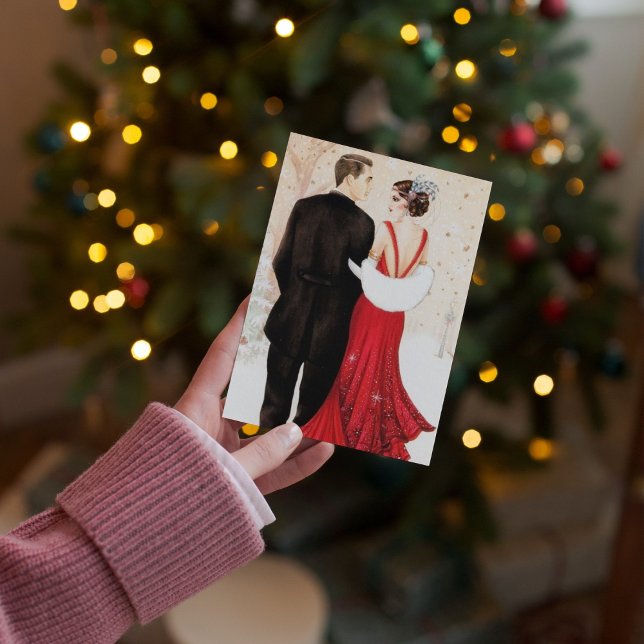 Cartão art deco retro vintage adiciona sentimento (Criador carregado)