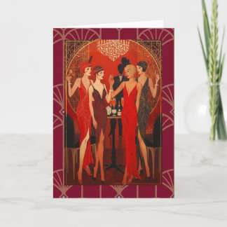 Cartão Art Deco - The ladies in red