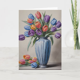 Cartão Art Deco Vase das Tulipas