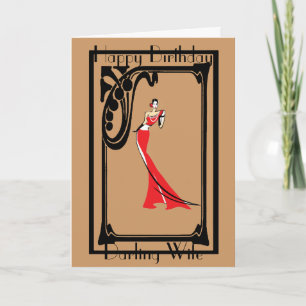 CARTÃO ART DECO WIFE GREETING CARD