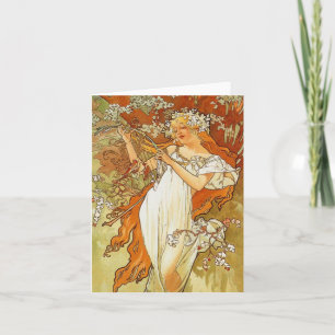 Cartão Art Nouveau Alphonse Mucha Spring Note Card