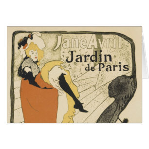 Cartão Art Nouveau Dancer Jane Avril, Toulouse Lautrec
