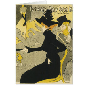 Cartão Art Nouveau, Divan Japonais de Toulouse Lautrec