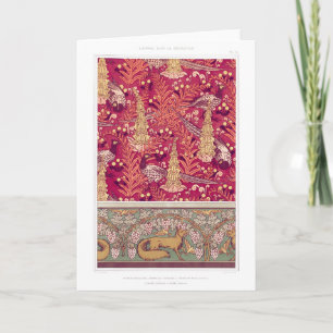 Cartão Art nouveau fox faasant Foxglove verneuil