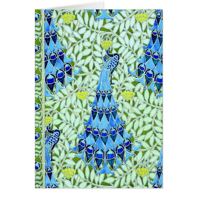 Cartão Art Nouveau Peacocks (Frente)