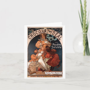Cartão Art Noveau Chocolate Note or Greeting Card