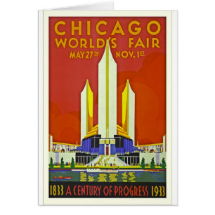 Cartão Arte 1933 do poster das viagens vintage da feira