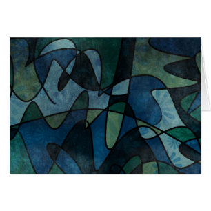 Cartão Arte abstracta do vitral de Digitas da cerceta do