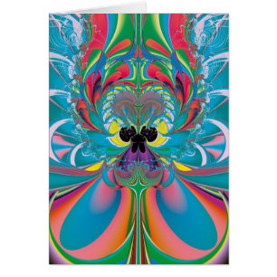 Cartão Arte Abstrata Borboleta de Verão