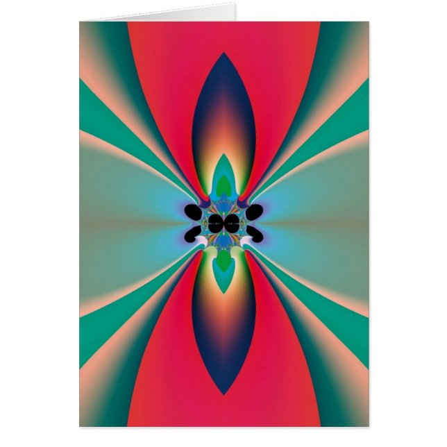 Cartão Arte abstrato Flor Funky (Frente)