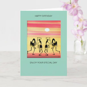 Cartão Arte Africana, Break Dance Birthday