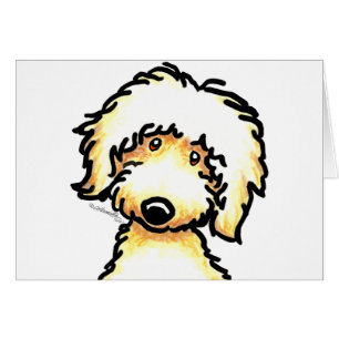 Cartão Arte amarela de Labradoodle