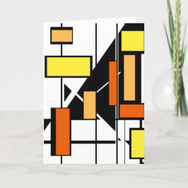 Cartão Arte Amarelo Preta Formas Pretas Semelhantes a MCM