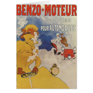 Cartão Arte Antiga Modernista, Benzo Moteur por Jules Che