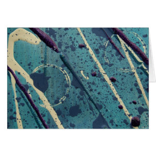 Cartão Arte azul abstrata da pintura
