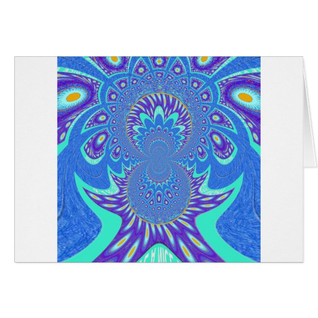 Cartão Arte azul moderna (Frente Horizontal)