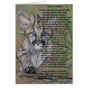 Cartão arte bonito da pintura dos animais selvagens do