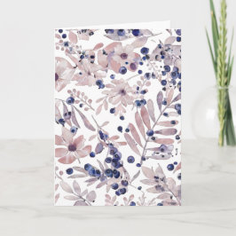Cartão Arte Botânica de Eucalipto Mirtilo em Aquarela Amo