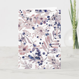 Cartão Arte Botânica de Eucalipto Mirtilo em Aquarela Amo