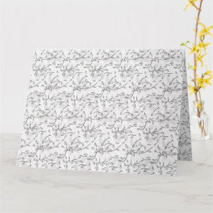 Cartão Arte Botânica Elegante Desenhada à Mão