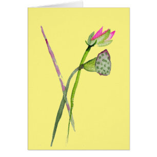 Cartão Arte budista da flor rosa Lotus Zen